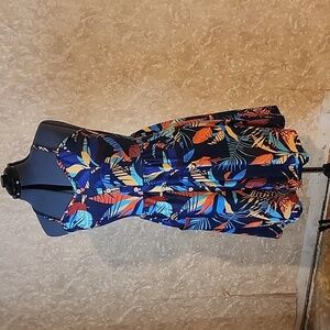 Spaghetti strap navy floral dress